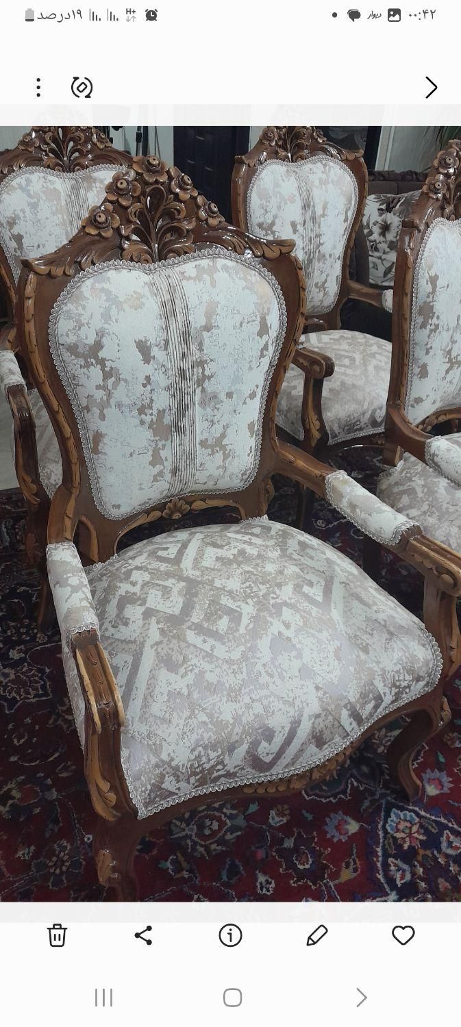 مبل سلطنتی 9نفره چوب گردومنبت دست سفارشی نو|مبلمان خانگی و میز عسلی|مشهد, نکاح|دیوار