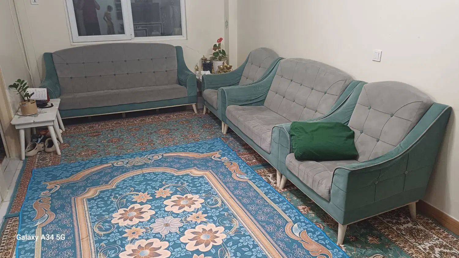 مبل راحتی بدون ایراد و زدگی خوش رنگ 7 نفره|مبلمان خانگی و میز عسلی|تهران, شمیران‌نو|دیوار