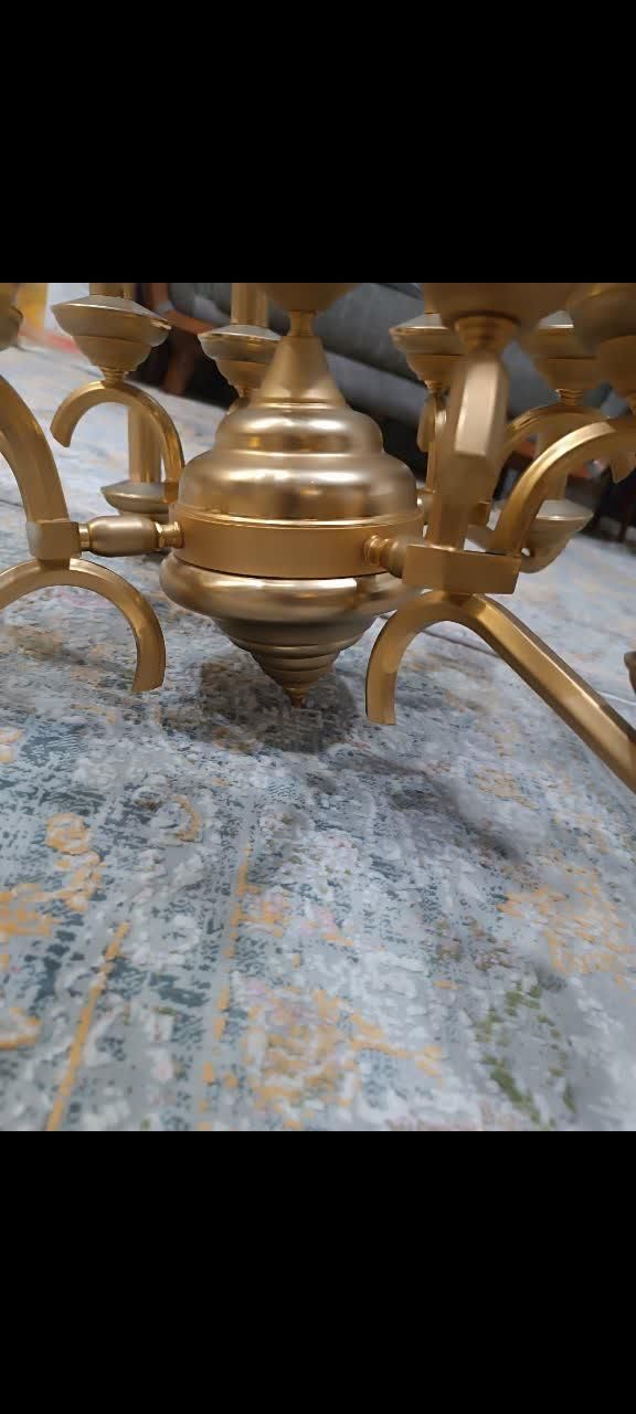 لوستر برنجی طلا کوب|لوستر و چراغ آویز|ورامین, |دیوار