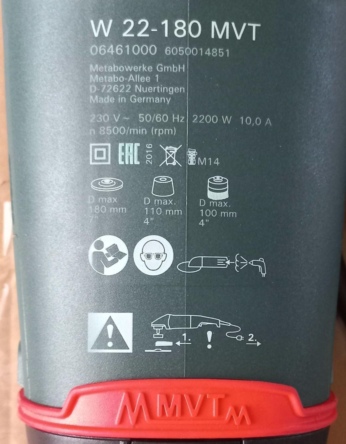 سنگ فرز متابو آلمان 8500 دور 2200 وات صنعتی|ابزارآلات|تهران, آهنگ|دیوار