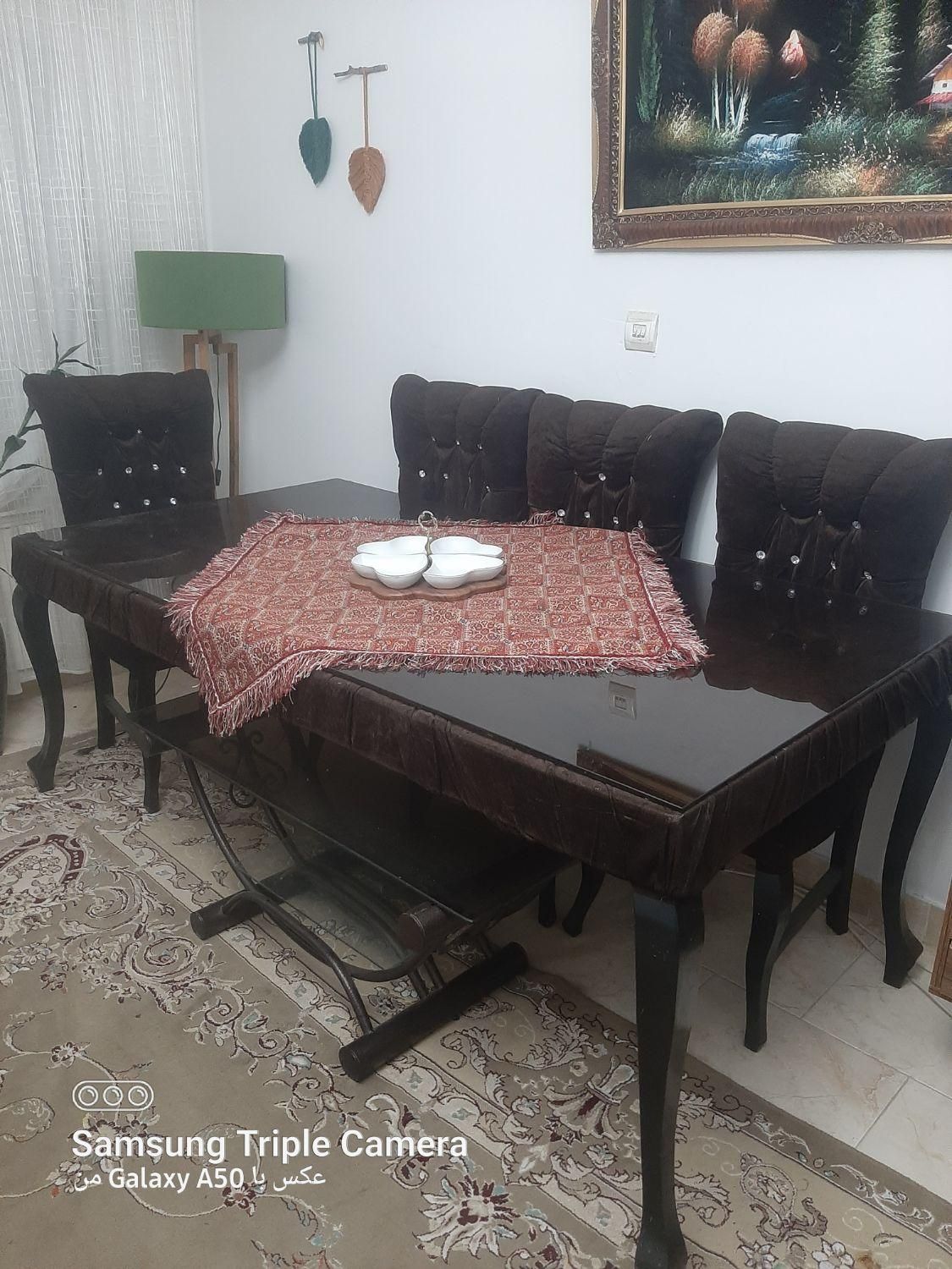 میز ناهارخوری ۶ نفره مخمل|میز و صندلی غذاخوری|گلبهار, |دیوار