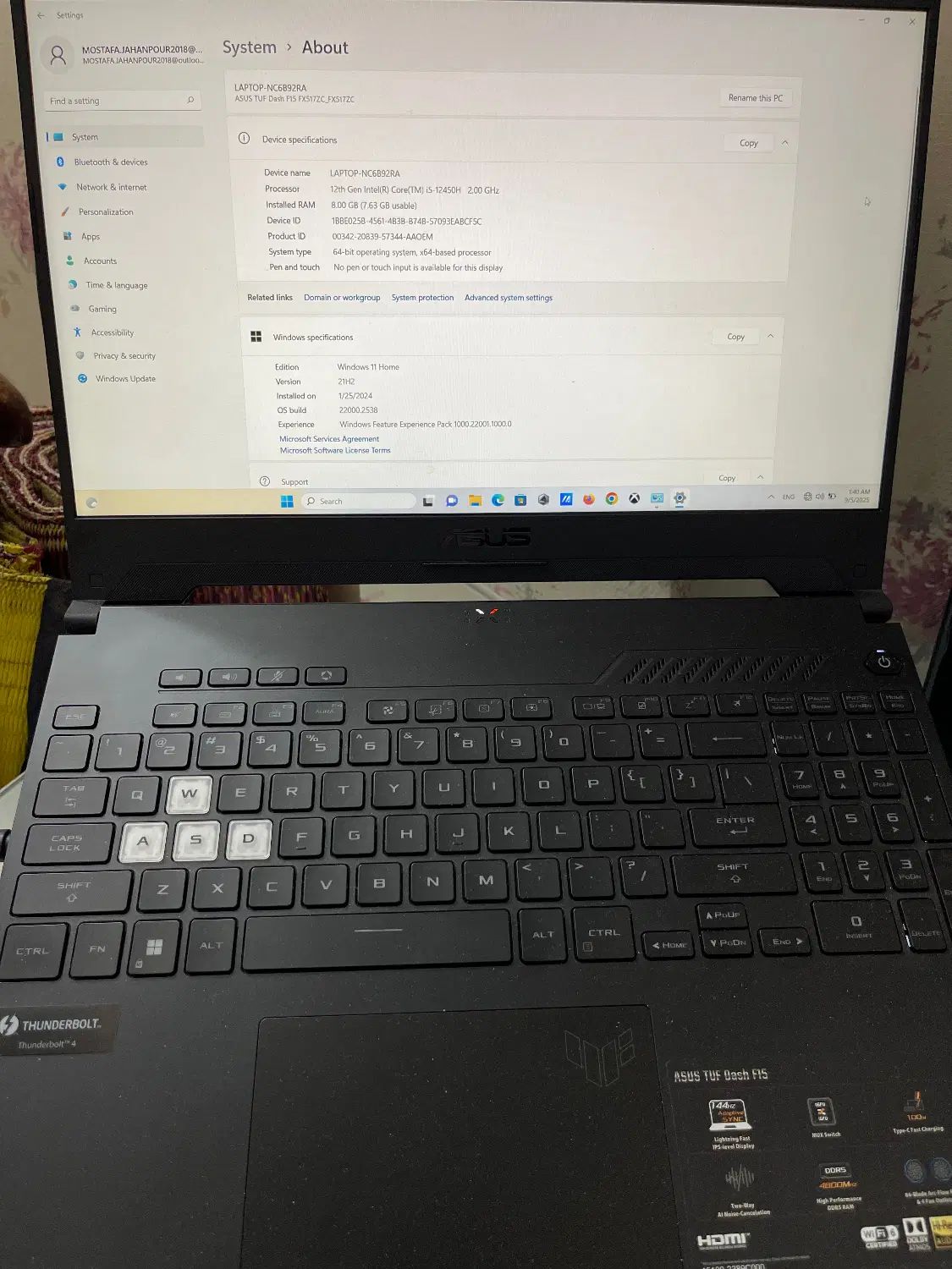 لپ تاپ ایسوس مدل Asus tuf FX517zc|رایانه همراه|مشهد, هفت تیر (حافظ)|دیوار