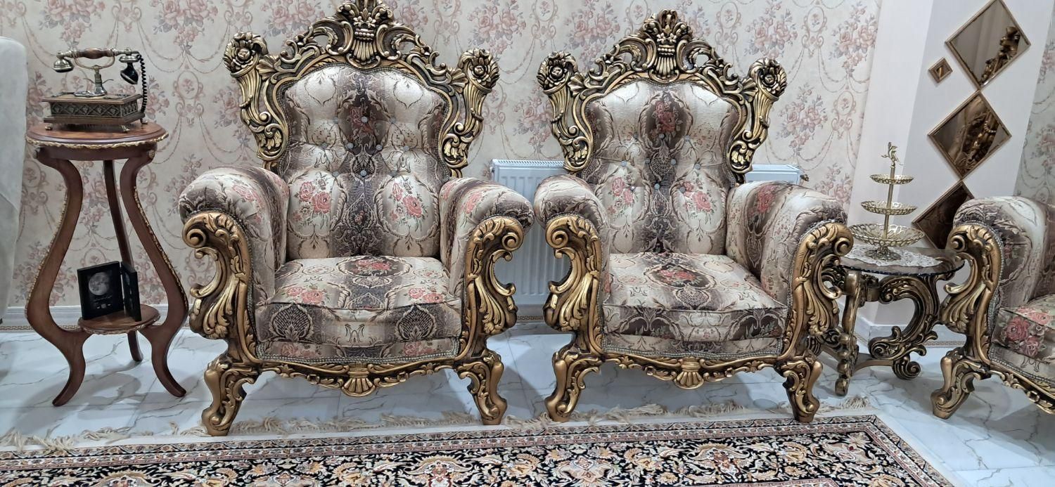 مبل سلطنتی ۹نفره در حد نو|مبلمان خانگی و میز عسلی|زنجان, |دیوار