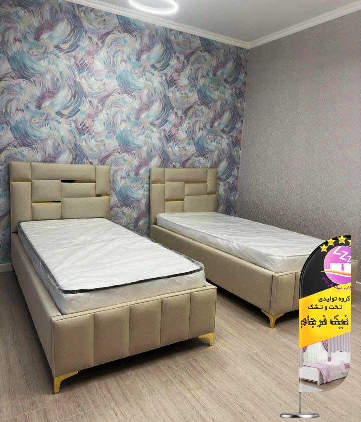 تخت خواب یک نفره پازلی آینه دار/چوبی مدل ثمر|تخت و سرویس خواب|مشهد, سپاد|دیوار