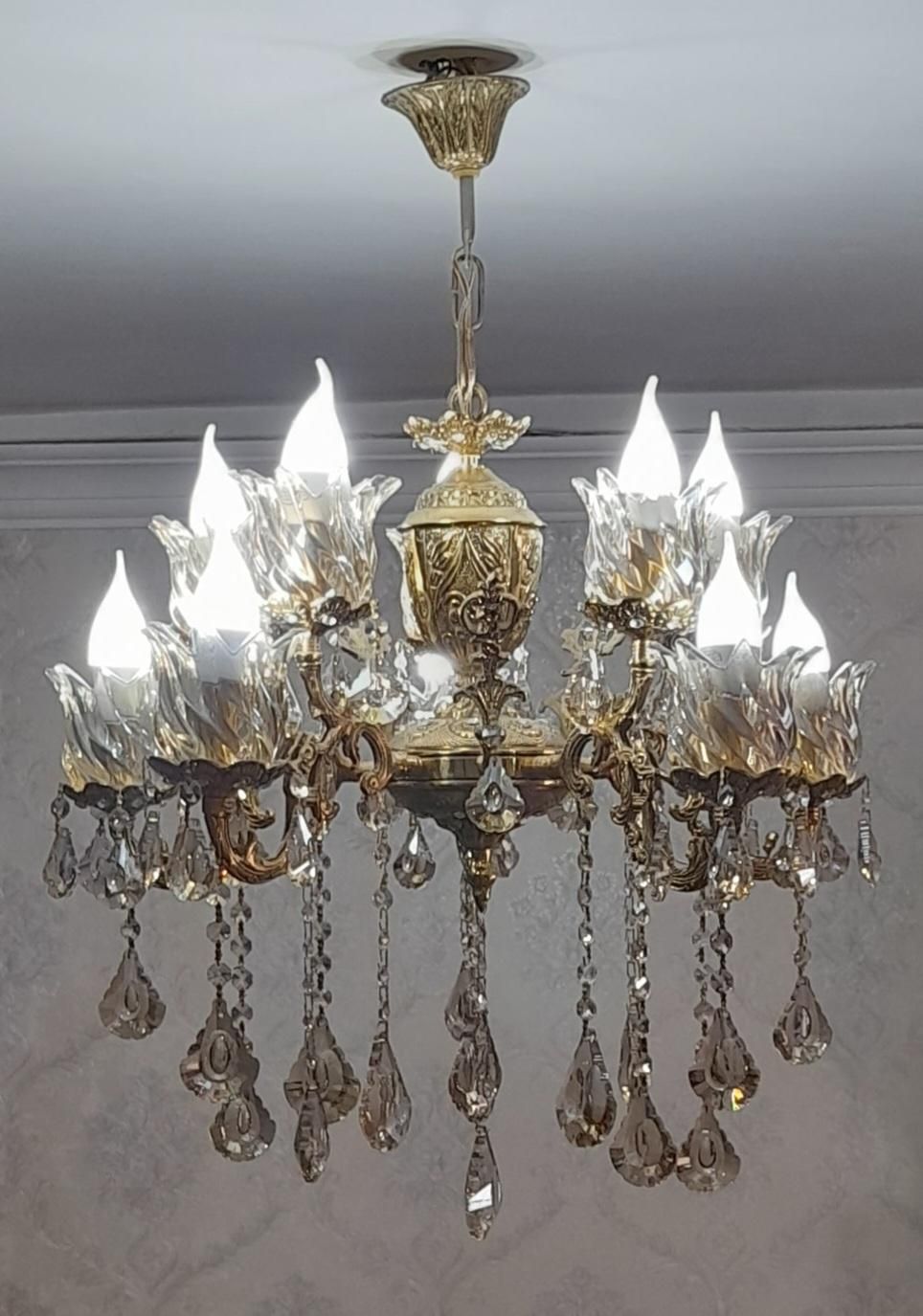 لوستر تمام برنز|لوستر و چراغ آویز|زنجان, |دیوار