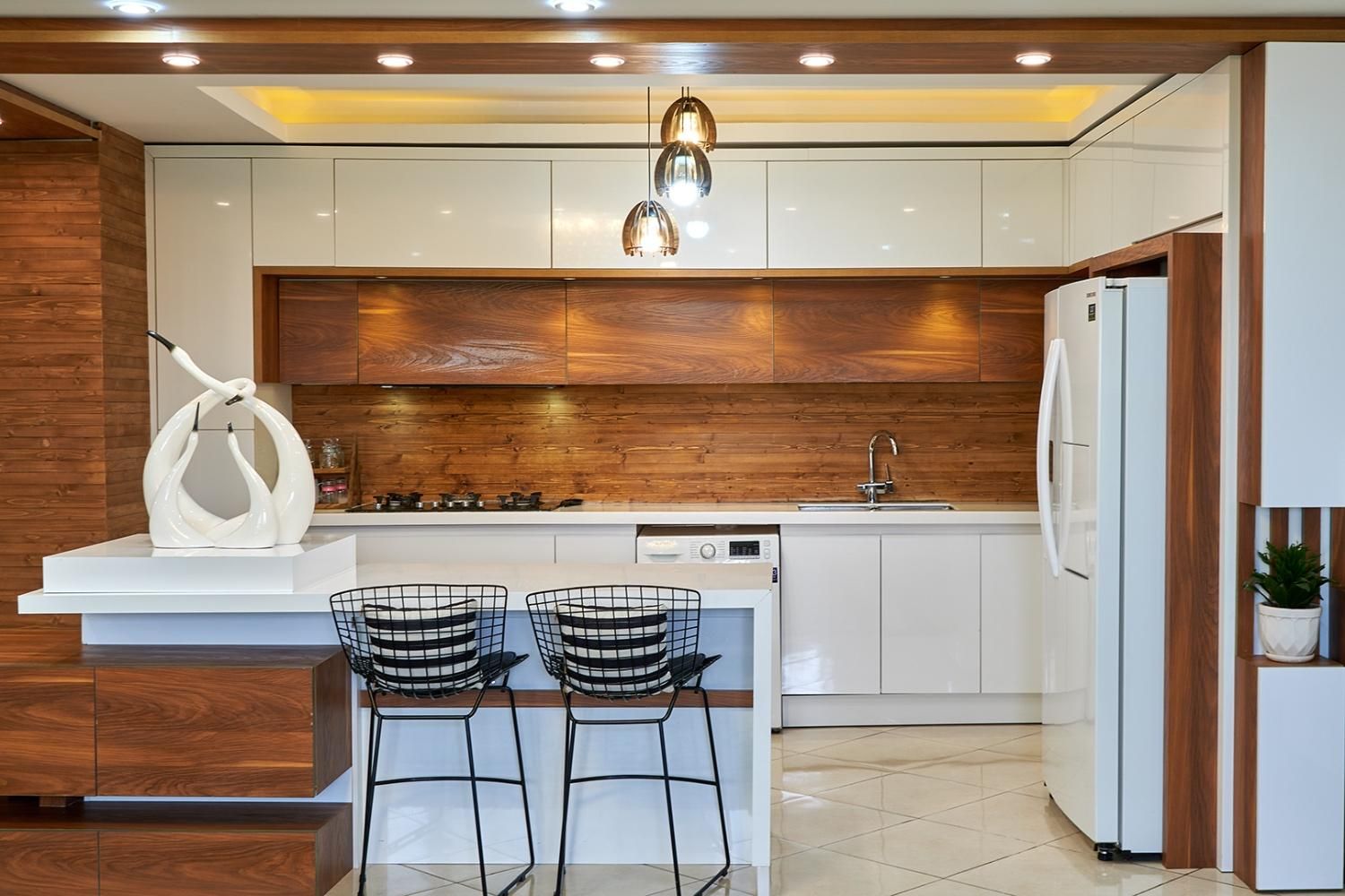 کابینت آشپزخانه ام دی اف سفید و‌ میله ای|مصالح و تجهیزات ساختمان|گرگان, |دیوار