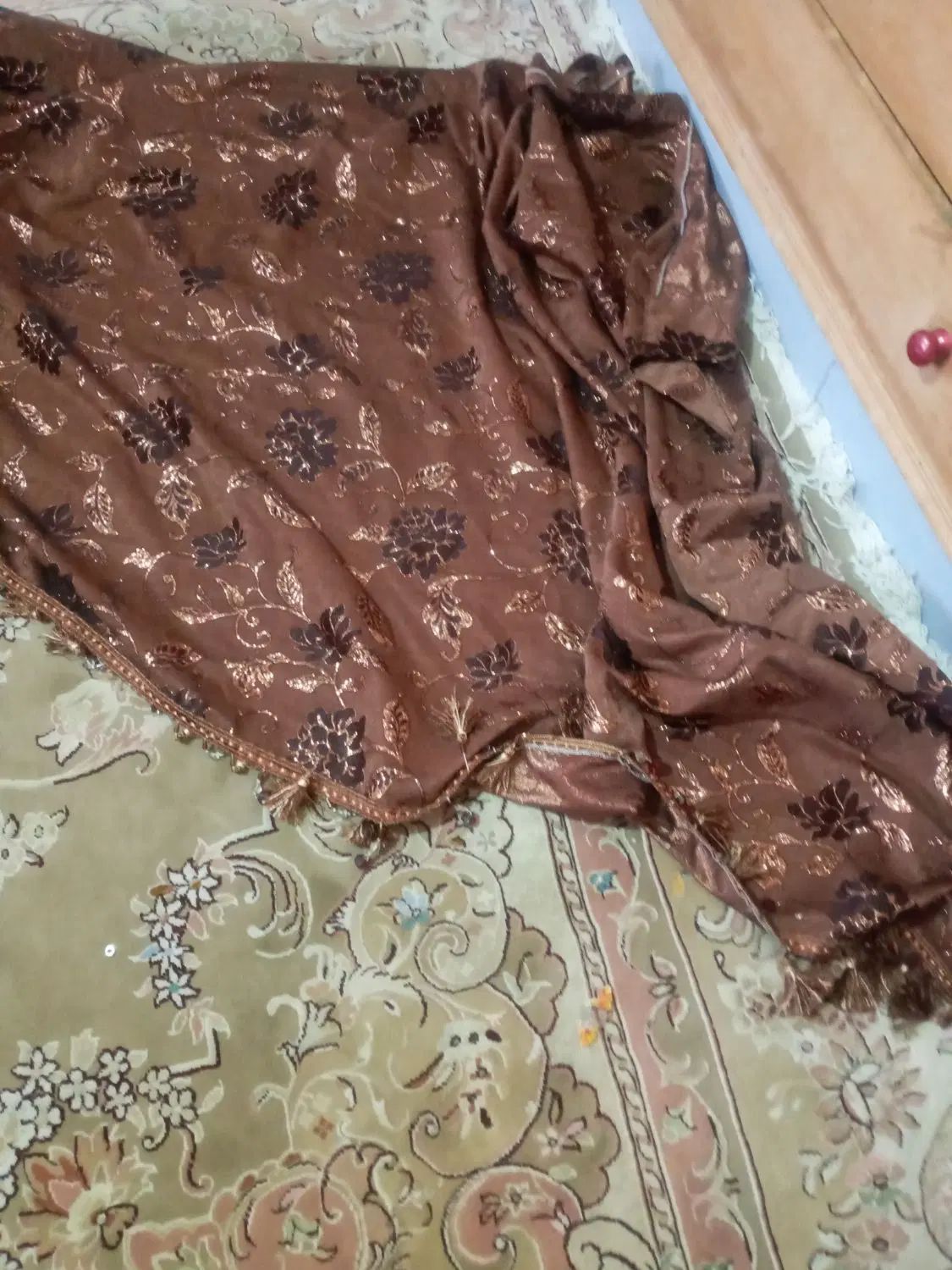 کنارپرده خیلی خیلی خوشرنگ وشیک تاپایین نگینه|پرده، رانر، رومیزی|دورود, |دیوار