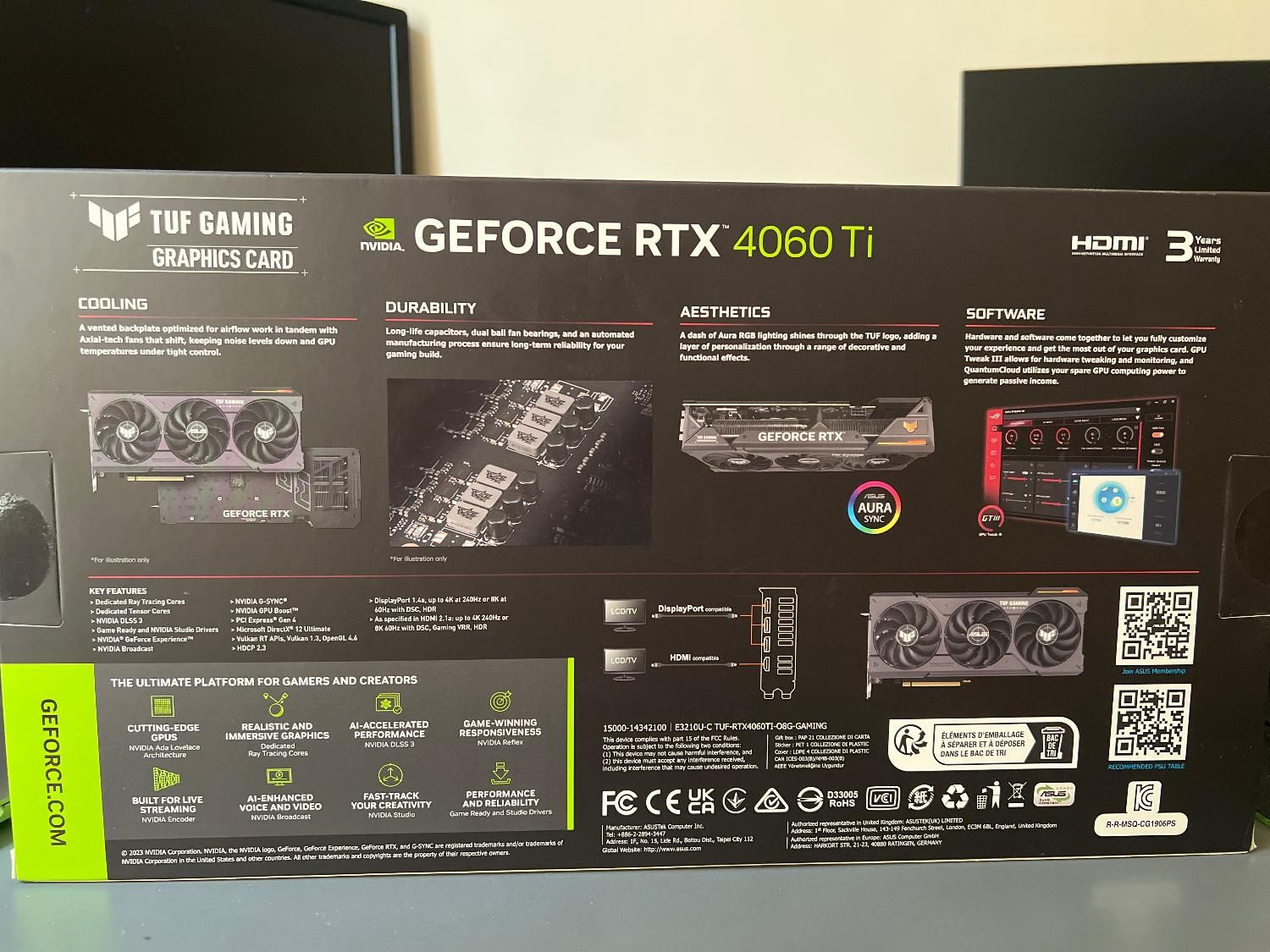 کارت گرافیک 4060ti tuf asus آکبند + گارانتی|قطعات و لوازم جانبی رایانه|شیراز, فرهنگ شهر|دیوار