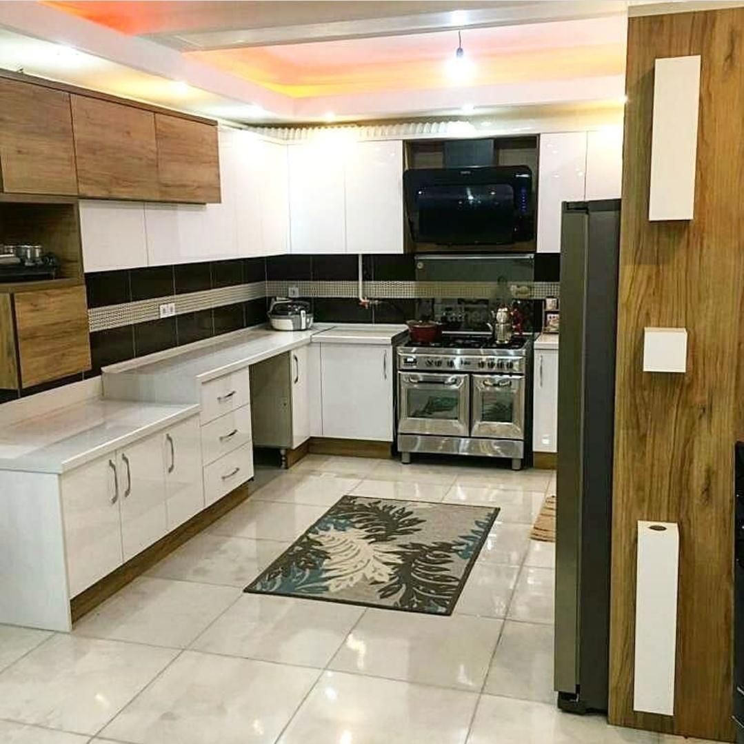 326 کد کابینت ان دی اف رنگ چوب و هایگلاس ترکیبی|مصالح و تجهیزات ساختمان|اصفهان, طاحونه|دیوار