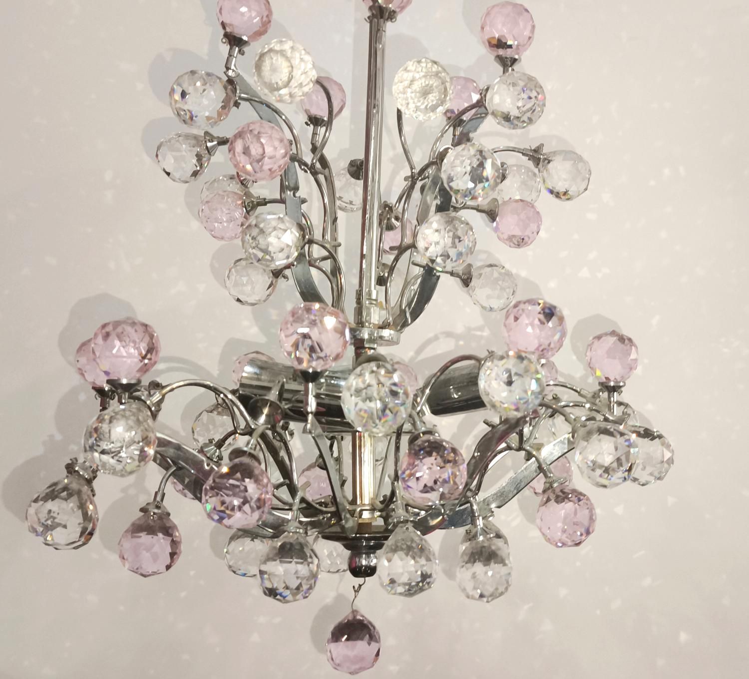 دو عدد لوستر زیبا (گوی کریستالی)|لوستر و چراغ آویز|قم, انسجام|دیوار