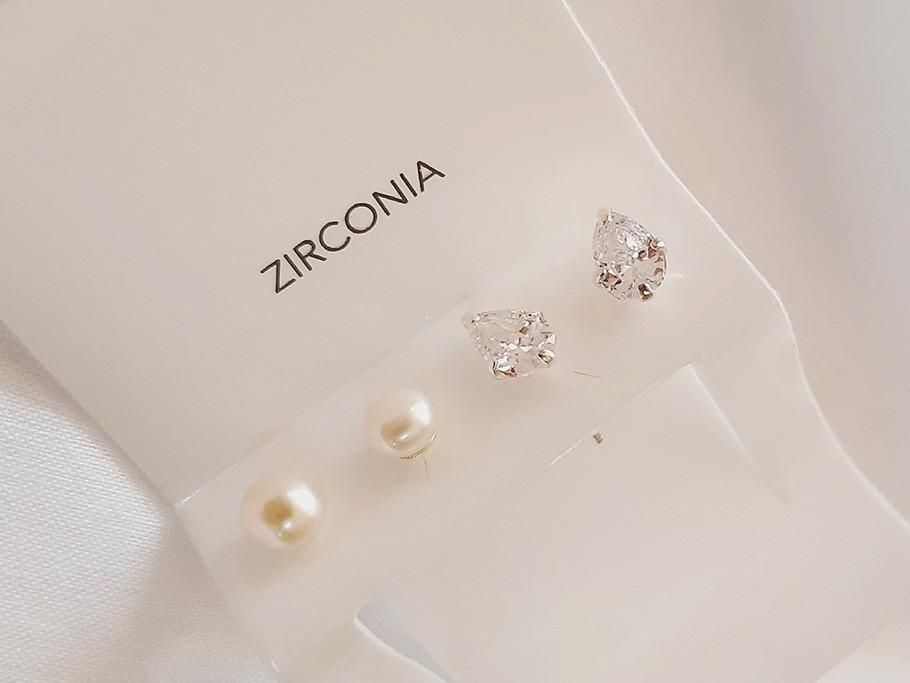 گوشواره نقره دوتایی مروارید و نگین زیرکنیا سفید|بدلیجات|زاهدان, |دیوار