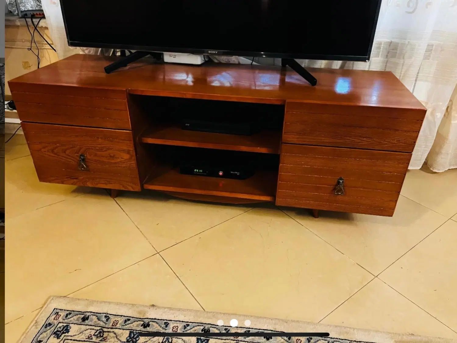 میز تلوزیون چوبی واینه و کنسول و شمعدان منبت|میز تلویزیون|مشهد, هفت تیر (حافظ)|دیوار