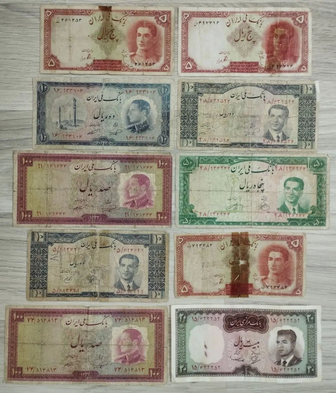 ۷۰ برگ اسکناس پهلوی و جمهوری|کلکسیون سکه، تمبر، اسکناس|مشهد, آزادشهر|دیوار
