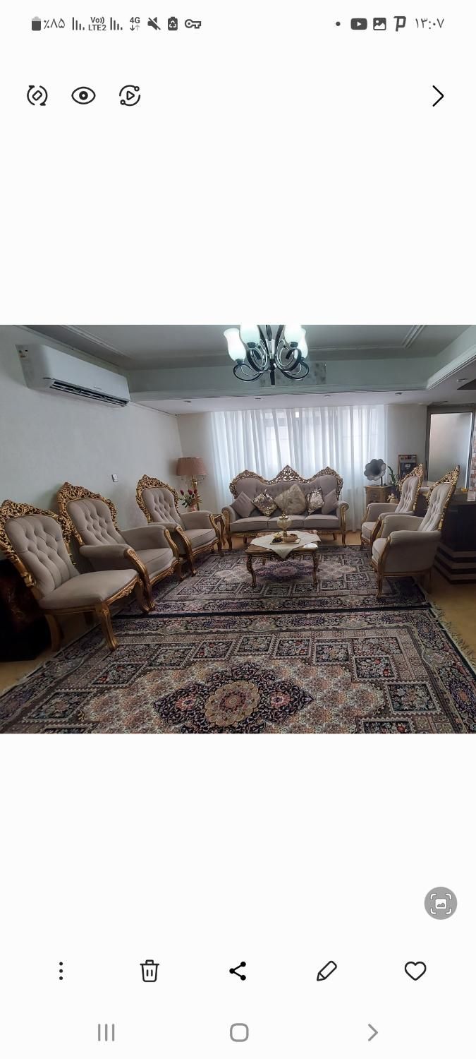فروش مبل ۹نفره و ۳عدد فرش و آینه کنسول برنج اصل|مبلمان خانگی و میز عسلی|شیراز, آبیاری|دیوار