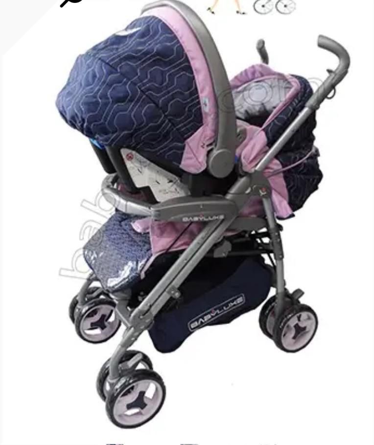 کالسکه کریر سورمه ای صورتی ایتالیایی Baby Luxe|کالسکه و لوازم جانبی|تهران, شیخ هادی|دیوار