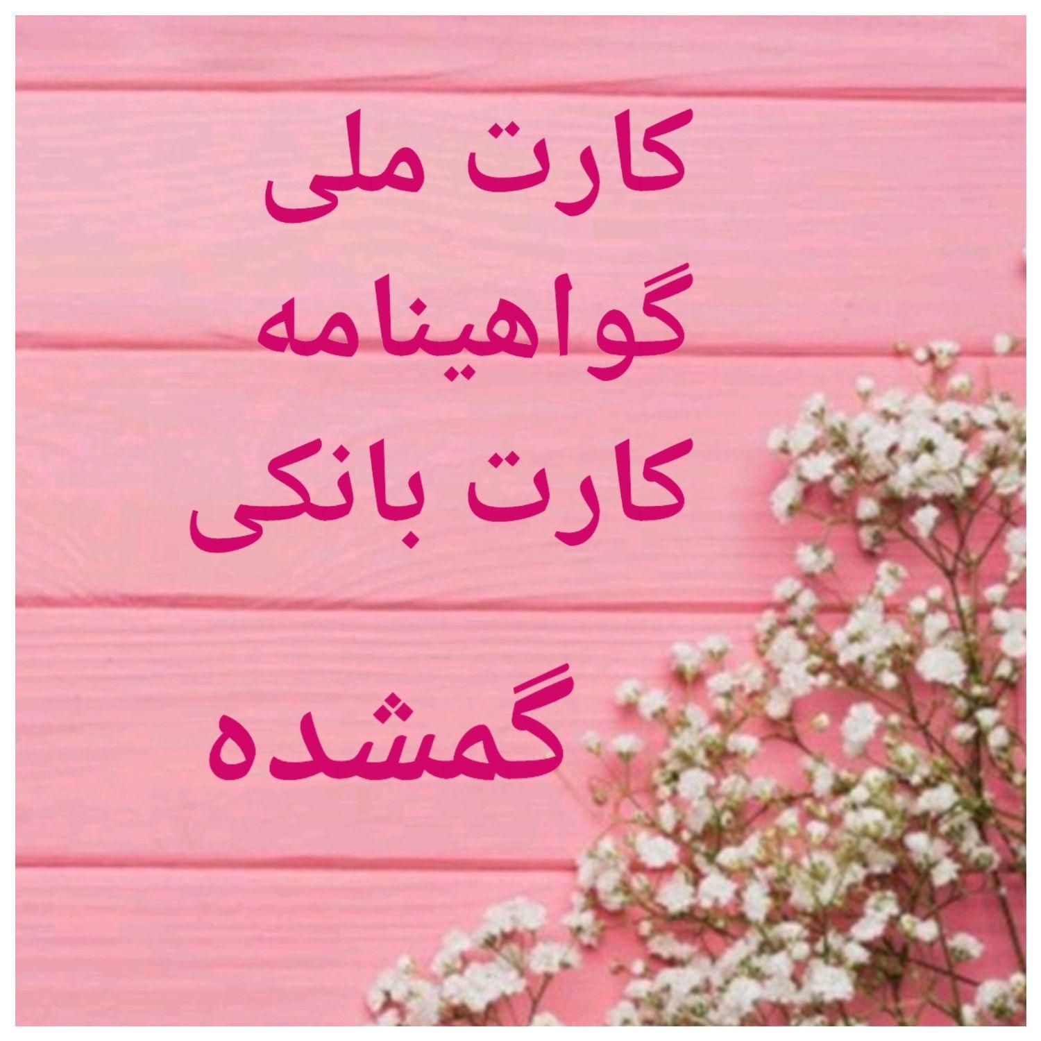 گمشده،کارت ملی وگواهینامه  صبا مردادی ابرغانی|اشیا|تبریز, |دیوار