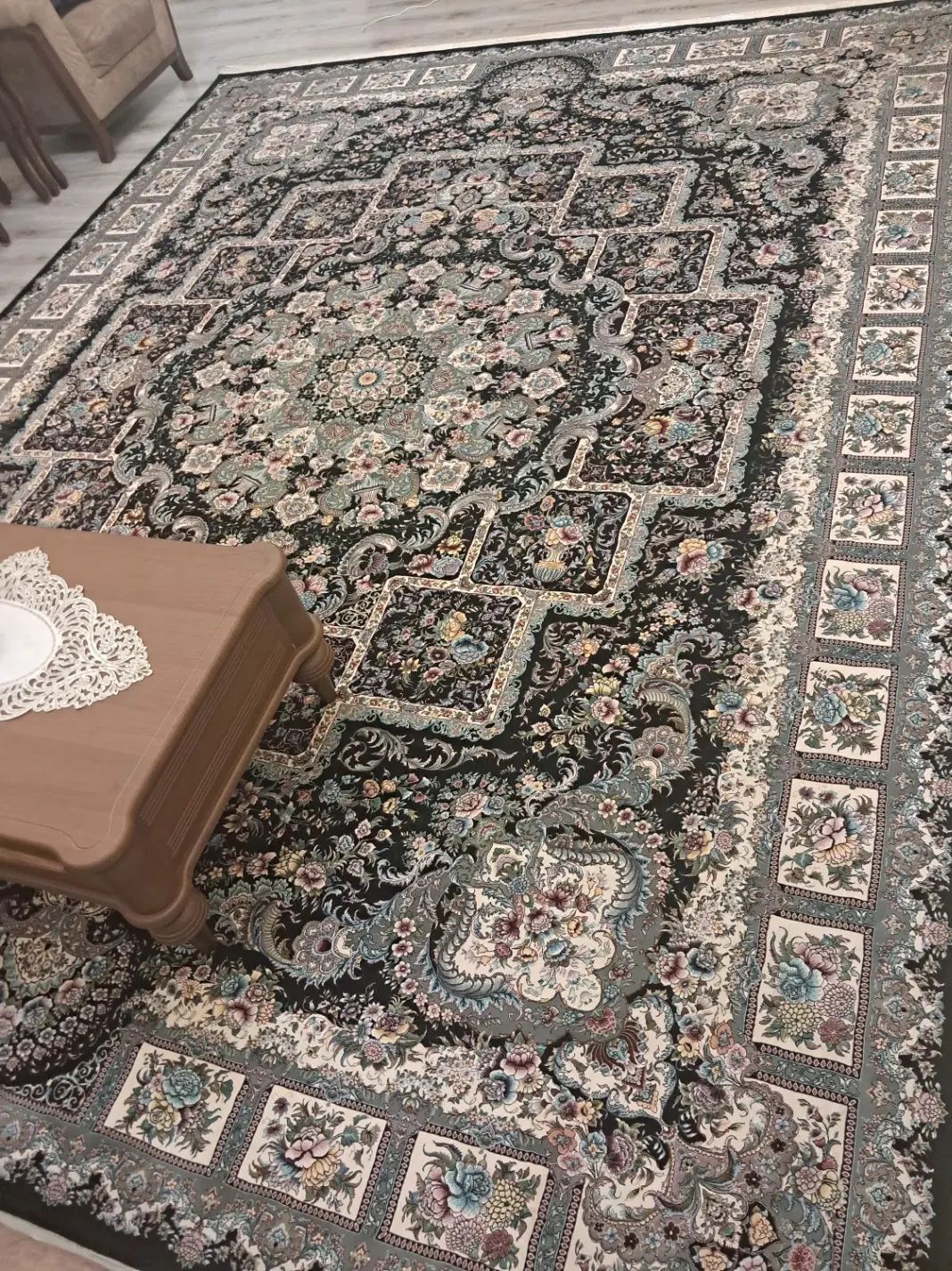 فرش ماشینی سرمه ای ۱۲ متری  ۱۲۰۰ شانه تراکم ۳۶۰۰|فرش|تهران, تهرانسر غربی|دیوار