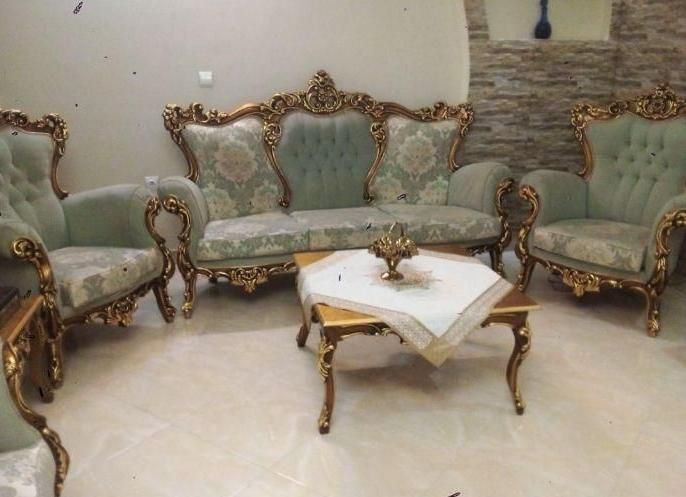 مبل سلطنتی ۹ نفره رنگ خاص|مبلمان خانگی و میز عسلی|تهران, ازگل|دیوار