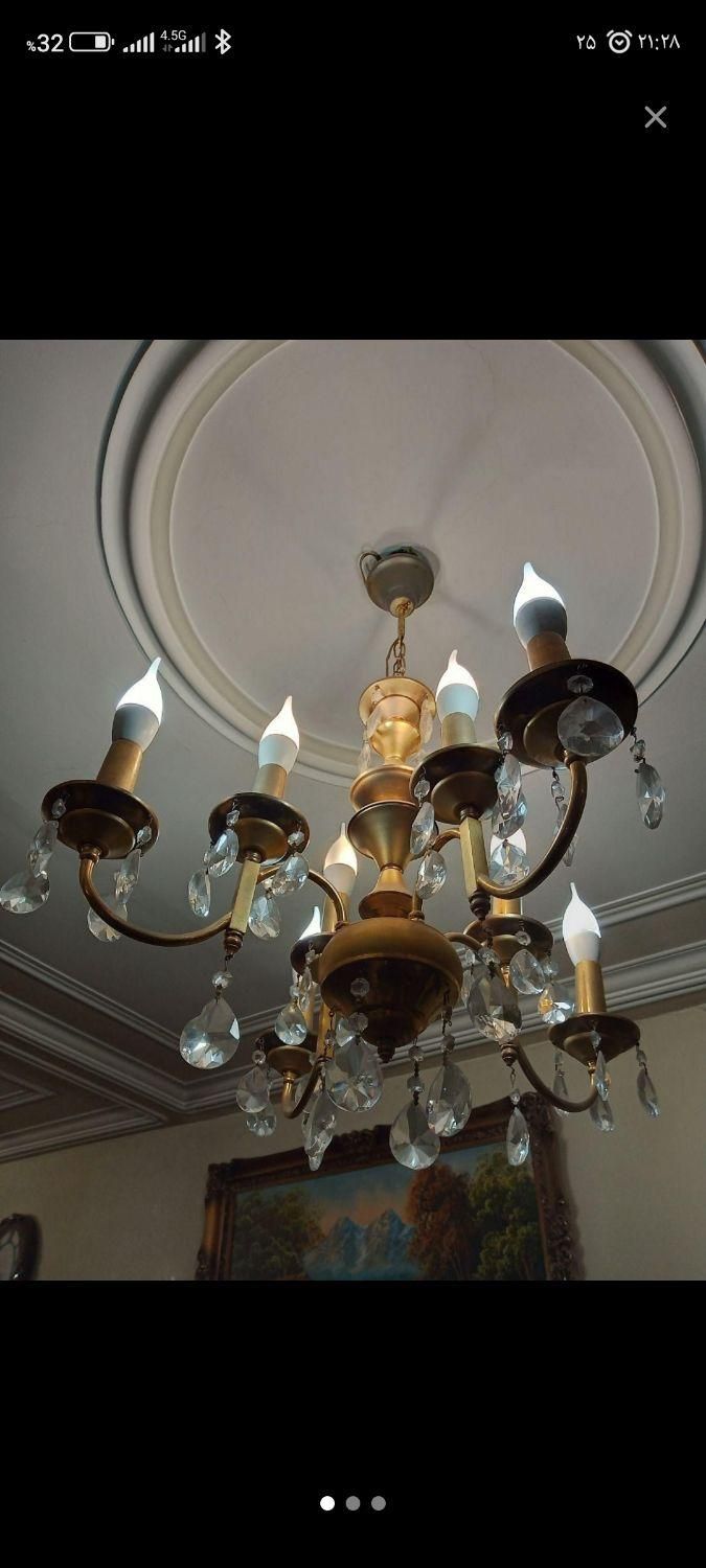 این مدل لوستر طلایی الیرام|لوستر و چراغ آویز|تبریز, |دیوار