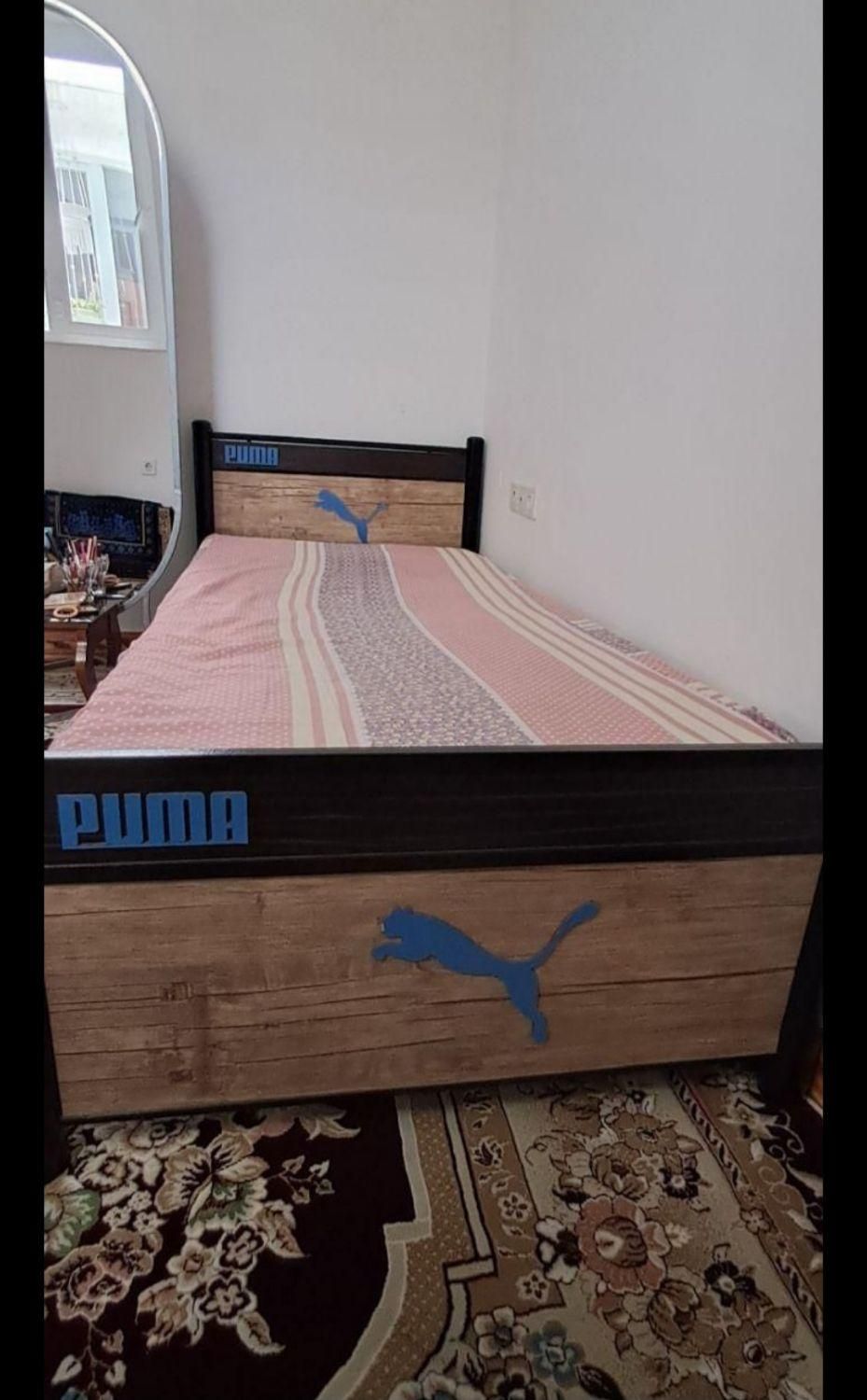 تخت خواب یک نفره puma با تشک|تخت و سرویس خواب|قروه, |دیوار