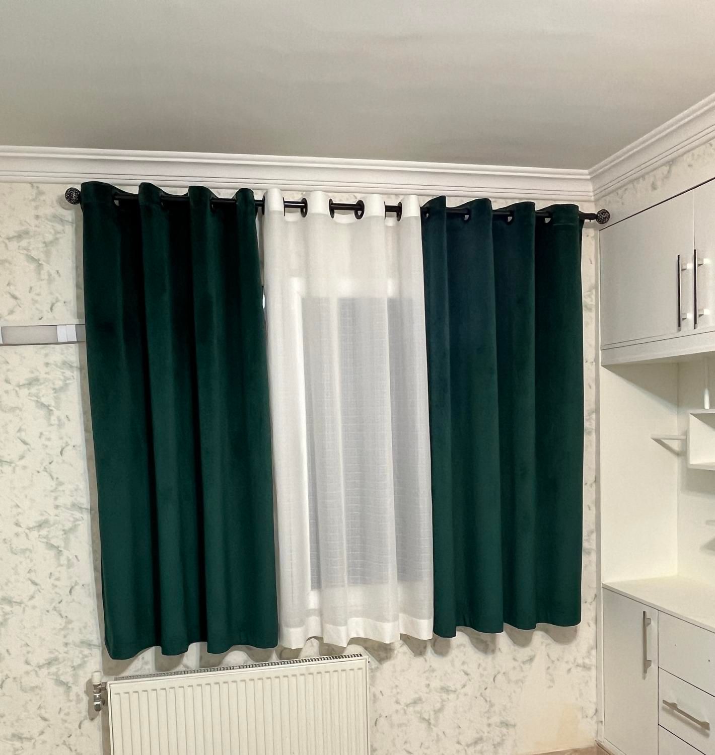 پرده پانچ اتوماتیک مخمل دو رنگ|پرده، رانر، رومیزی|اصفهان, طامه|دیوار