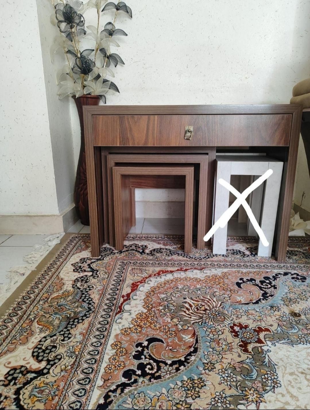 میز جلو مبلی و سه عدد عسلی|مبلمان خانگی و میز عسلی|پاکدشت, |دیوار
