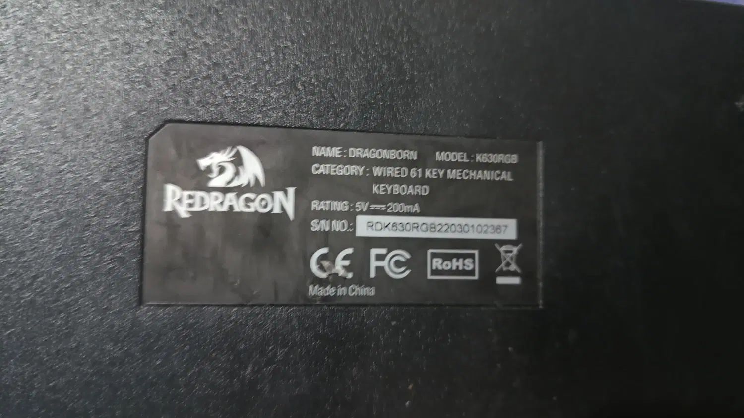 کیبورد مکانیکال red dragon k630 سوئیچ قرمز|قطعات و لوازم جانبی رایانه|مشهد, هنرستان|دیوار
