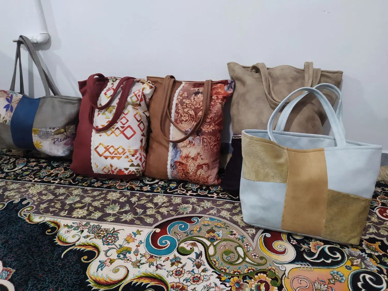 کیف زنانه پارچه‌ای استر دار بزرگ ۴۰۰وکوچک ۳۵۰کیف ج|کیف، کفش، کمربند|مرودشت, فاز اول شهرک فرهنگیان|دیوار