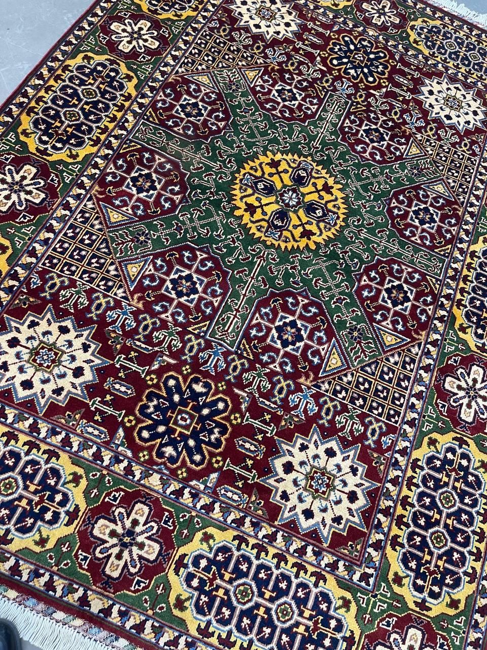 فرش دستباف گنبدی تمام کرک ۳/۵ متری ریزباف|فرش|مشکین‌دشت, |دیوار