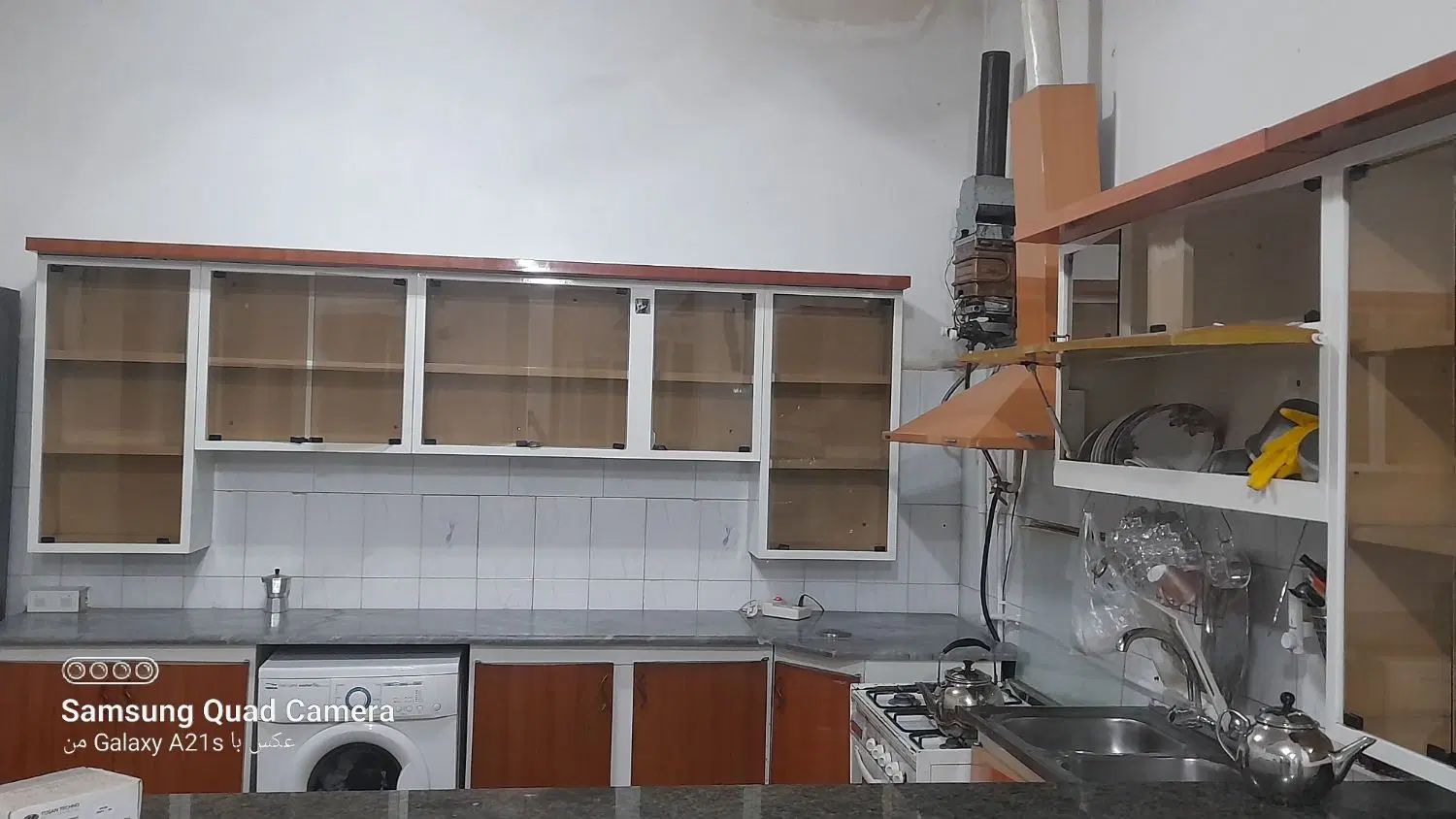 کابینت فلزی۵متر، وآبچکان وهودو۱۲مترپرده حریر|آب‌چکان و نظم‌دهنده ظروف|ایوان, |دیوار