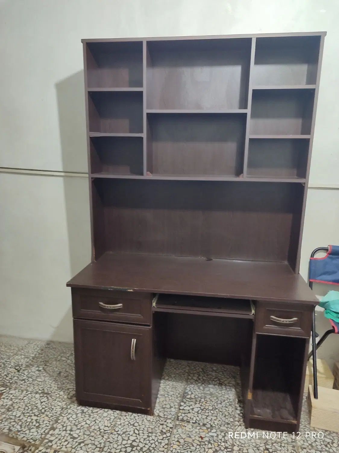 میز کامپیوتر با کتابخانه بسیار محکم|میز تحریر و کامپیوتر|رشت, پل تالشان|دیوار