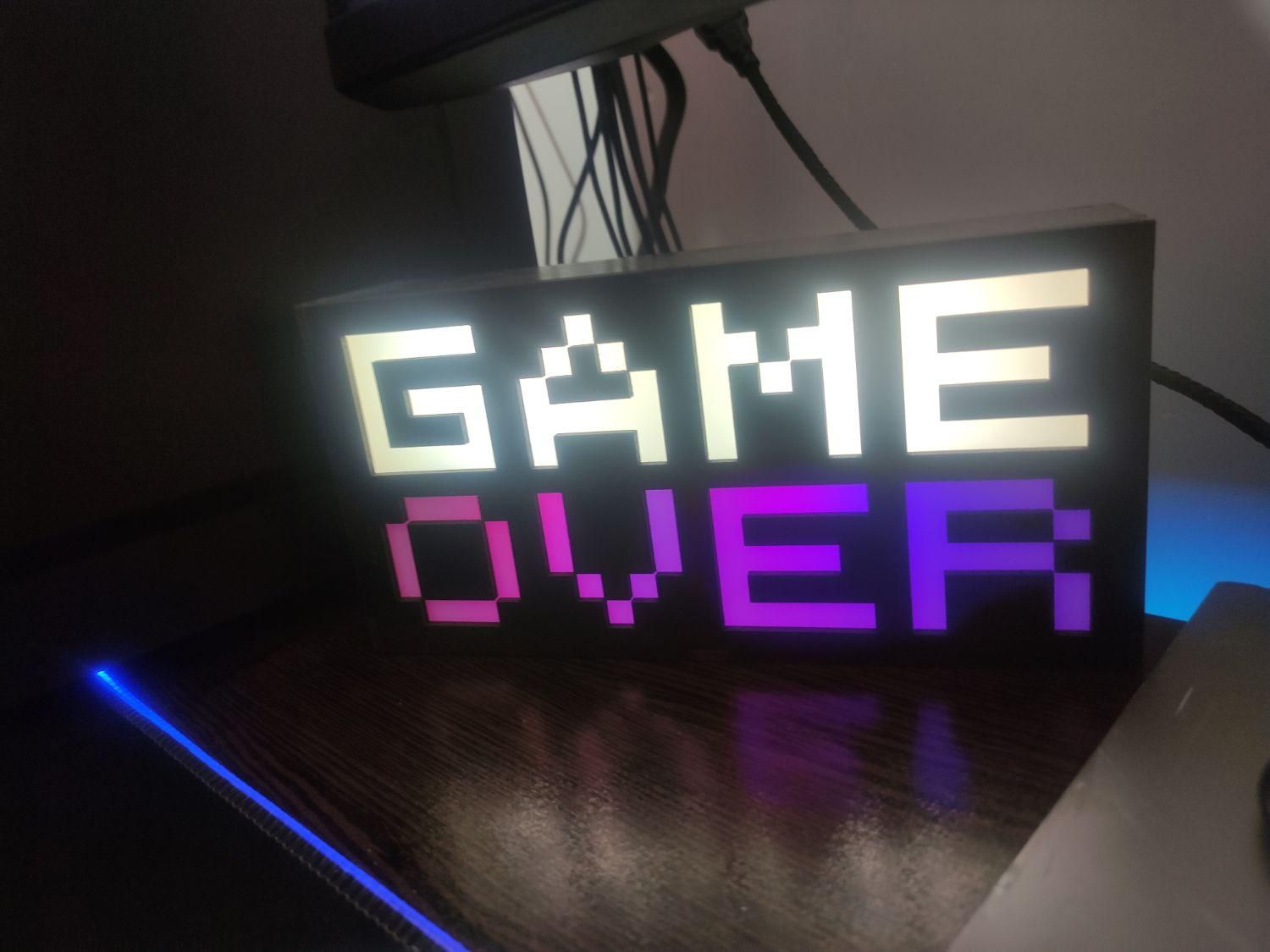 لوگو game over با نور های RGB|قطعات و لوازم جانبی رایانه|خرم‌آباد, |دیوار