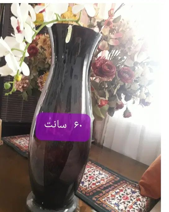 گلدان شیشه ای ۶۰ سانت بنفش تیره|صنایع دستی و سایر لوازم تزئینی|تهران, سازمان برنامه جنوبی|دیوار
