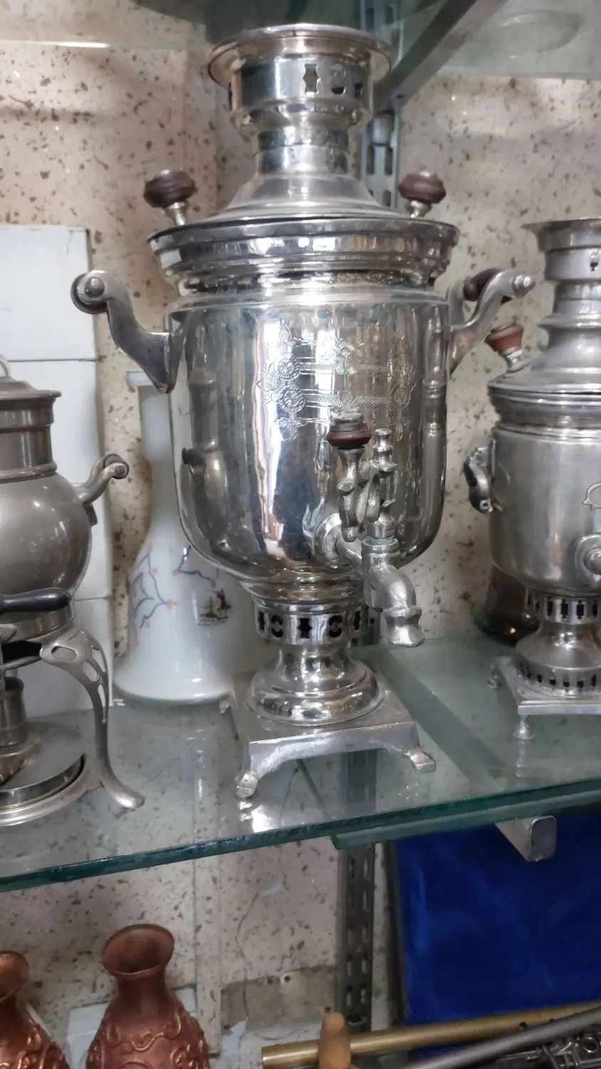 سماور سطلی روس  اب کروم فابریک|کلکسیون اشیاء عتیقه|تهران, تهران‌نو|دیوار