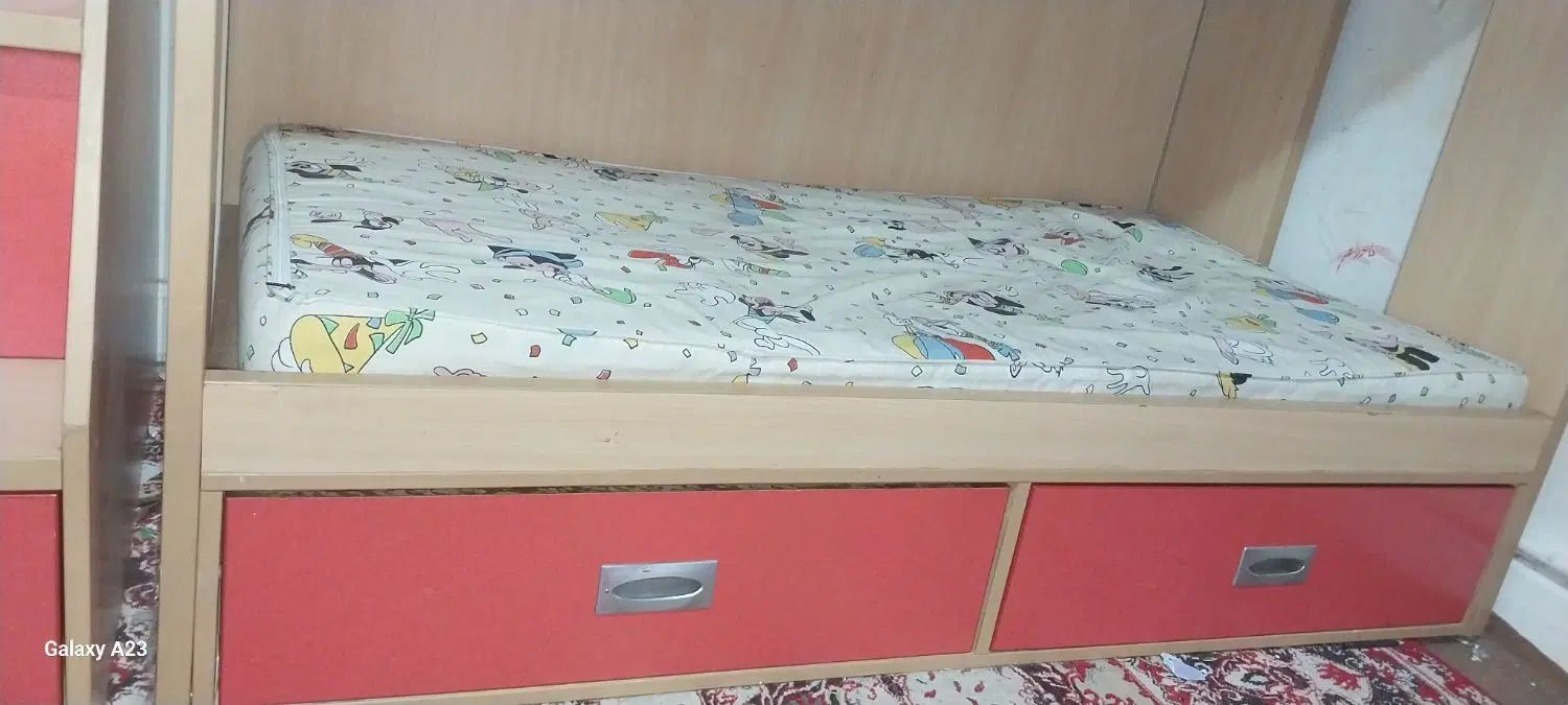 تخت دوطبقه کودک تمام ام دی اف همراه با خوشخواب|تخت و سرویس خواب|شیراز, منطقه هوایی شهید دوران|دیوار