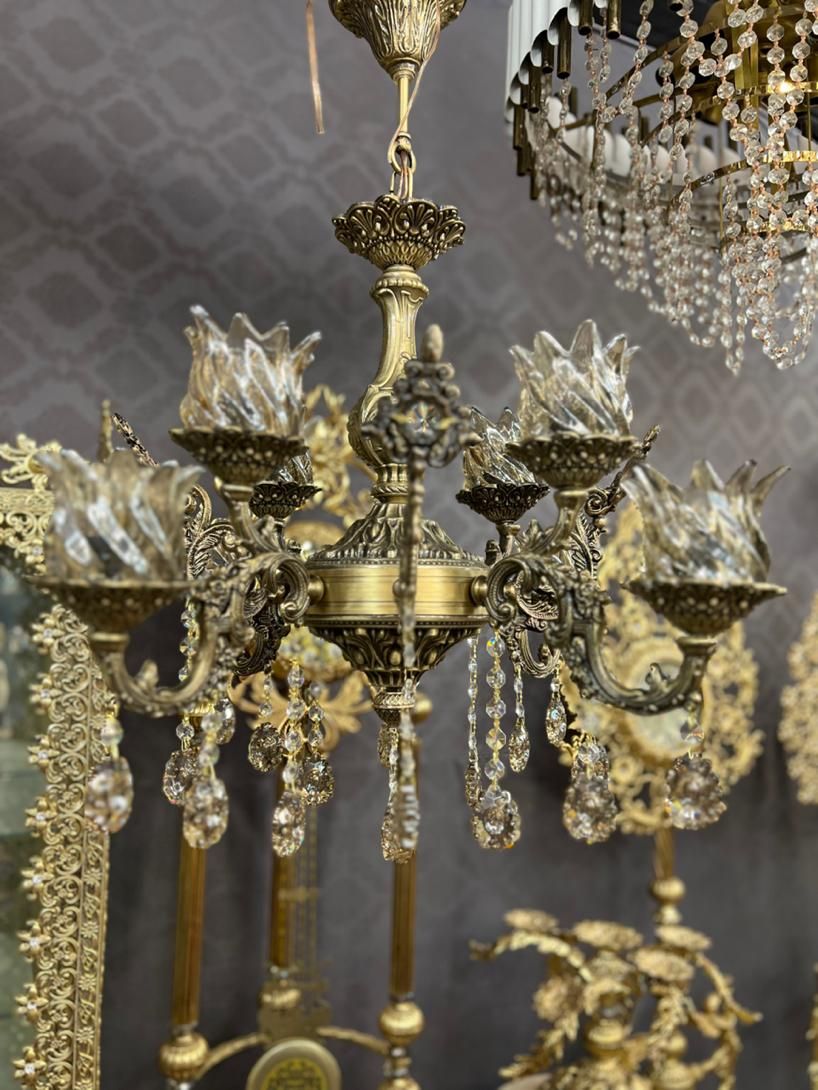 لوستر ۶شعله تولیدی|لوستر و چراغ آویز|اصفهان, باغ فدک|دیوار