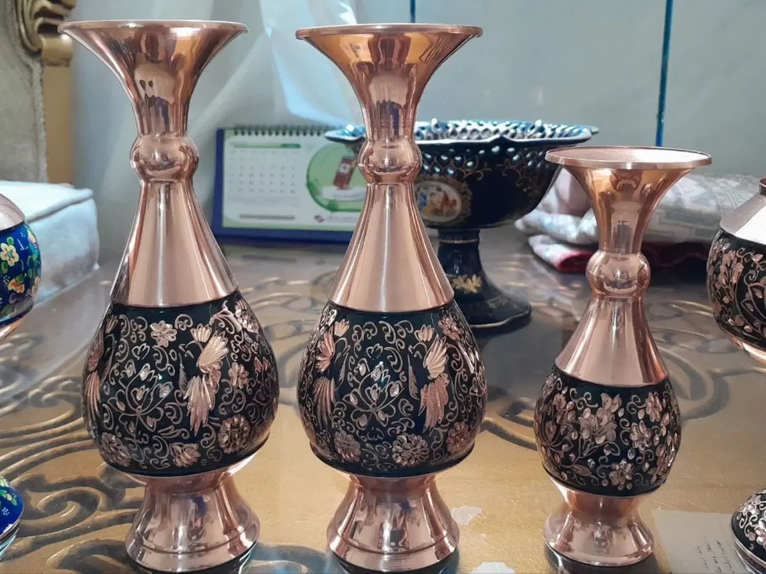 صاب و پلی استر فیروزه کوبی|صنایع دستی و سایر لوازم تزئینی|اصفهان, باغ فدک|دیوار