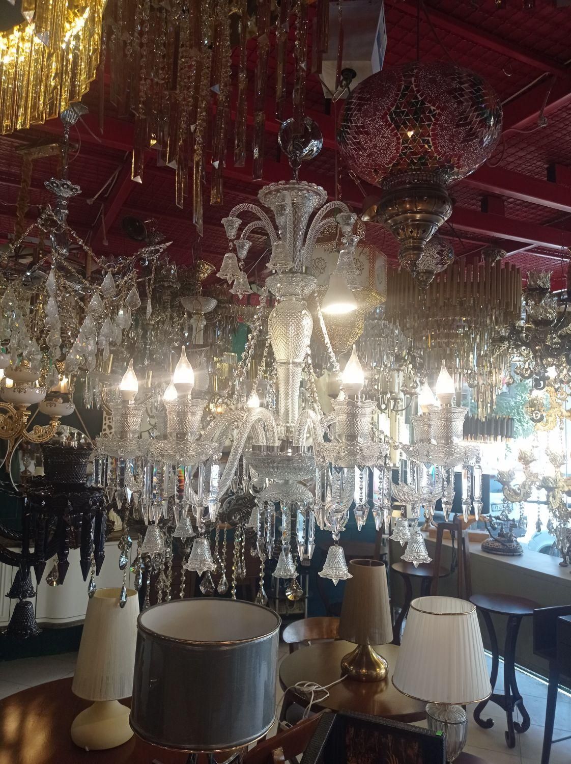 لوستر باکارات کریستال ۶ شاخه|لوستر و چراغ آویز|کرمان, |دیوار