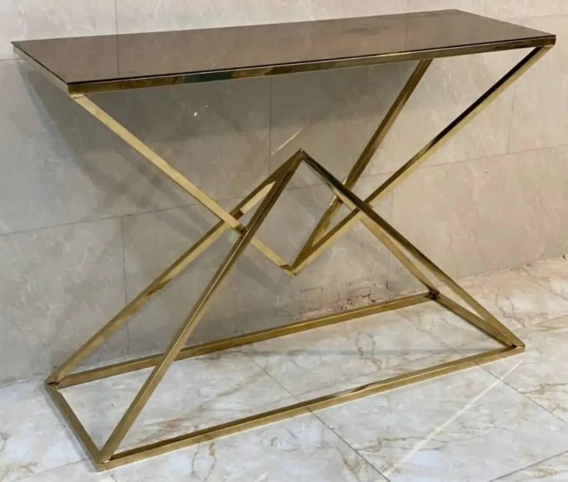 میز آرایش کنسول فلزی طرح استیل لاکچری هرمی|بوفه، ویترین، کنسول|آفتاب, |دیوار