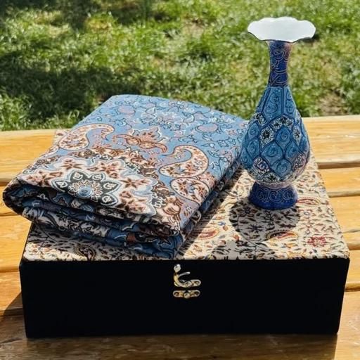 ست هدیه اداری ترمه و گلدان میناکاری 20 با جعبه|صنایع دستی و سایر لوازم تزئینی|اصفهان, نقش جهان|دیوار