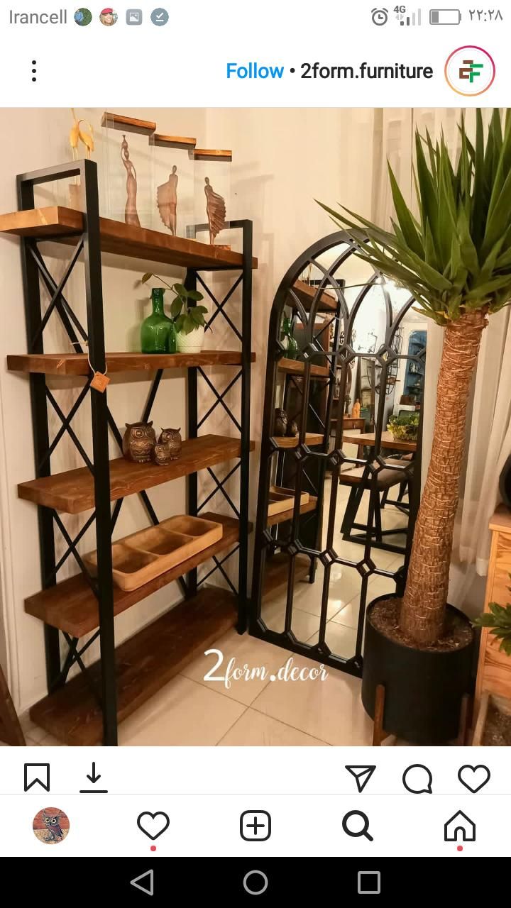 کنسول اطلس ترکیب فلز و ام دی اف ویترین|کتابخانه، شلف، قفسه‌های دیواری|شیراز, دوکوهک|دیوار