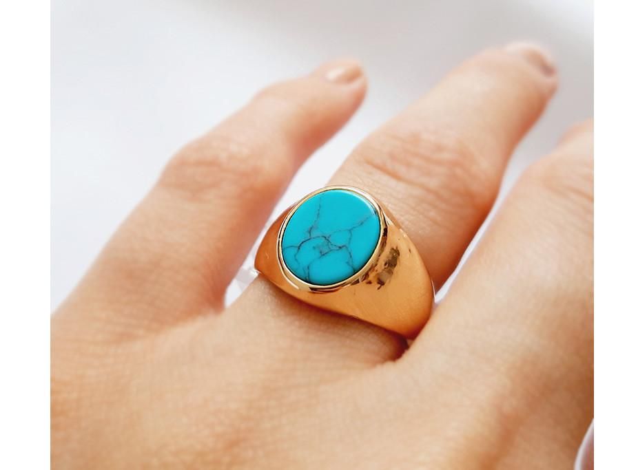 انگشتر طلایی نگین دار فیروزه|بدلیجات|تبریز, |دیوار