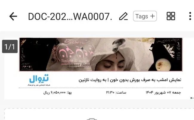 تئاتر به صرف بورش و خون به روایت نازنین|بلیت تئاتر و سینما|تهران, جردن|دیوار