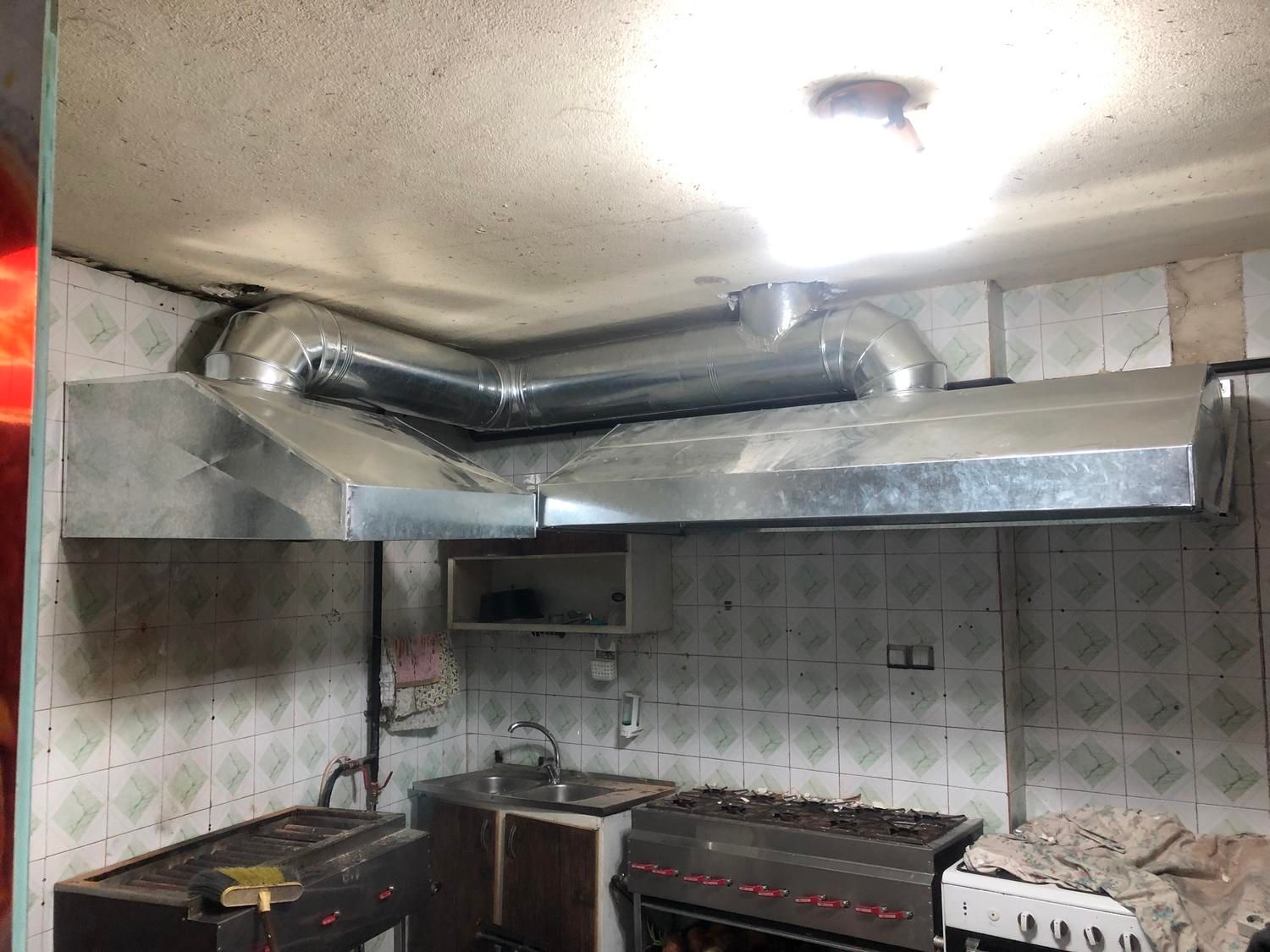 هود صنعتی رستورانی ( گالوانیزه و استیل) هواکش فن|هود|رشت, منظریه|دیوار