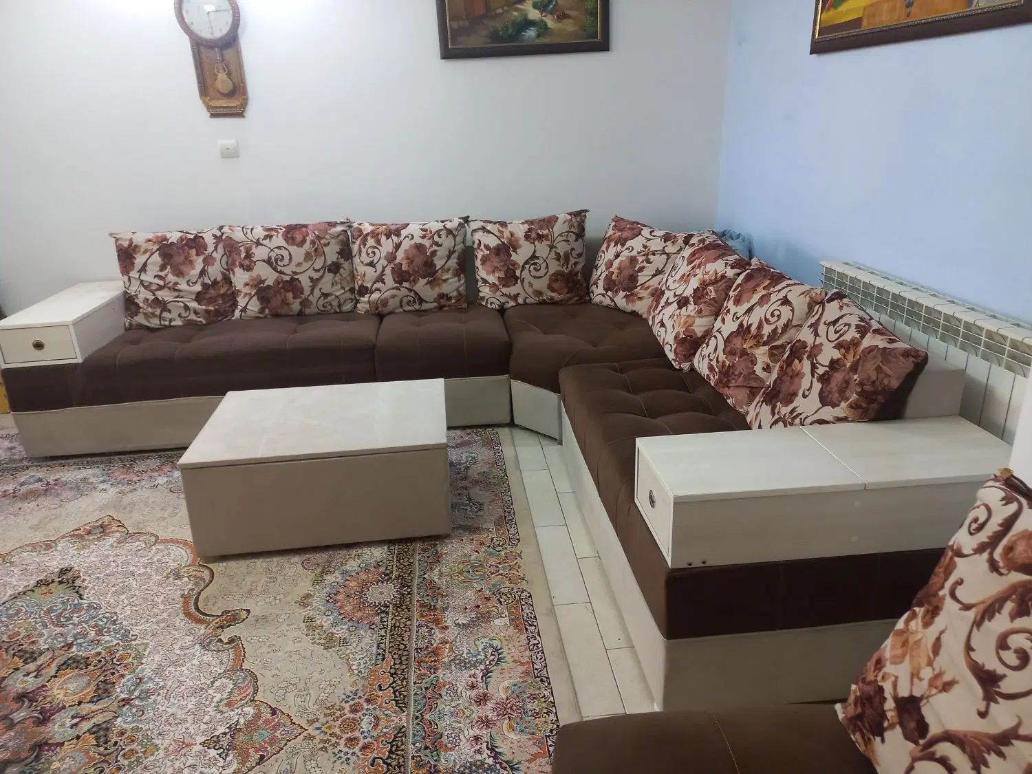 مبل ال کارکرده خانگی ۷ نفره با میز پذیرایی|مبلمان خانگی و میز عسلی|تهران, جی|دیوار