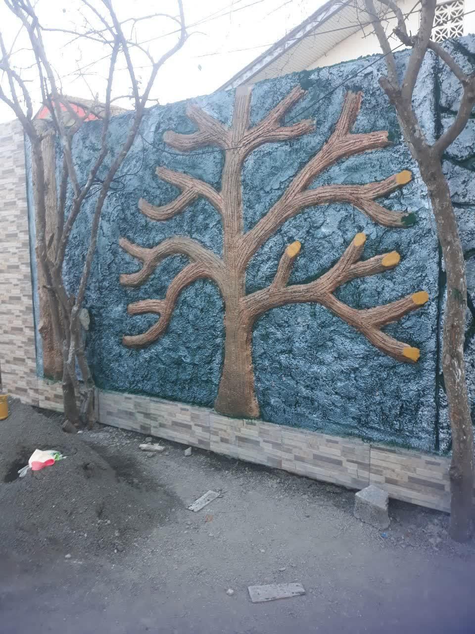 سیمان بری طرح سنگ،چوب،آبنما سیمانکاری|خدمات پیشه و مهارت|لنگرود, |دیوار