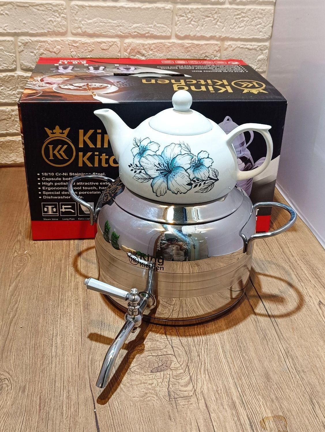 کتری وقوری شیردار مارک کینگ کف چدن 6لیتری|قوری، کتری، قهوهساز دستی|تهران, خاوران|دیوار