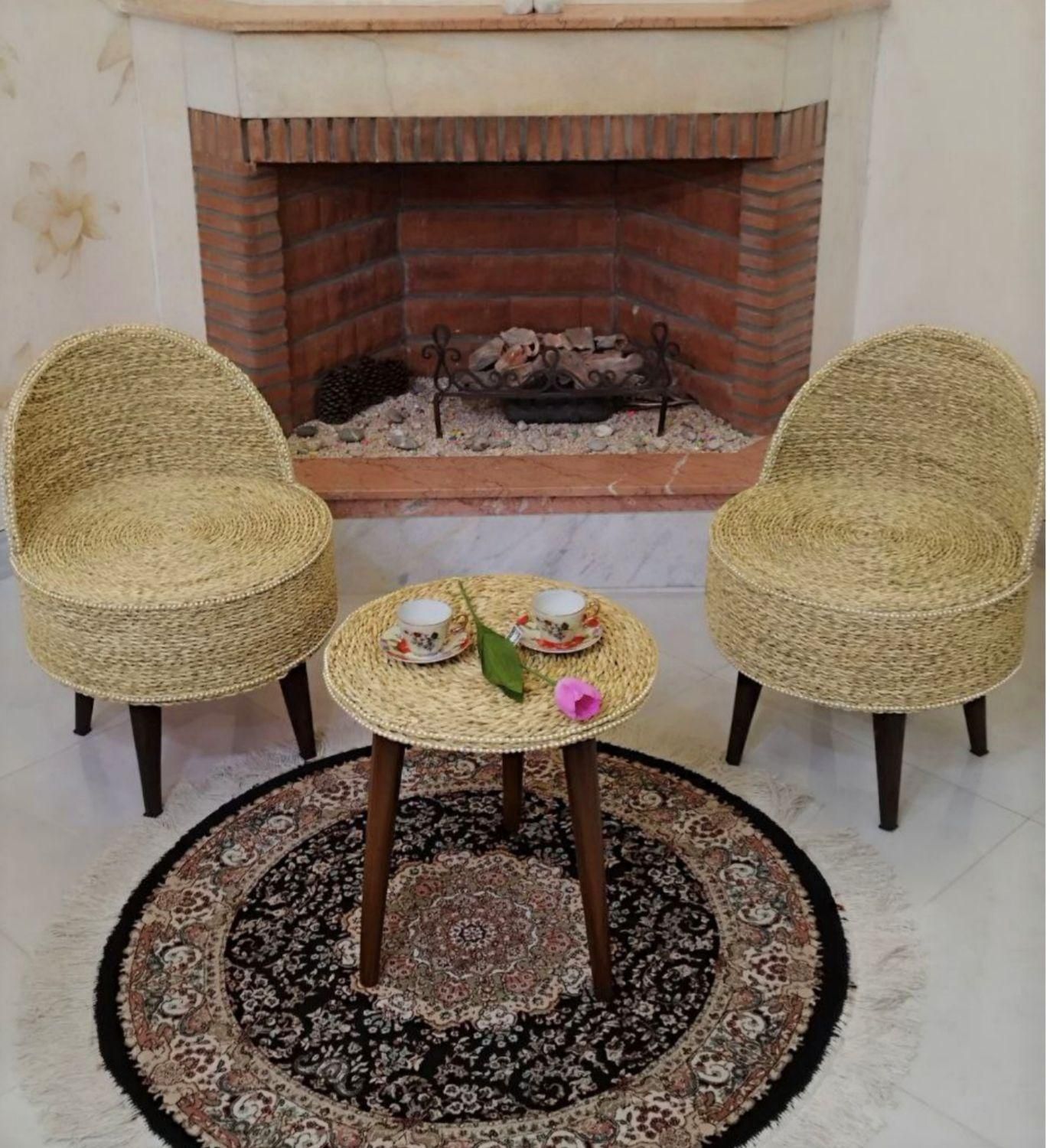 صندلی حصیری میز حصیری پاف حصیری|صندلی و نیمکت|رشت, منظریه|دیوار