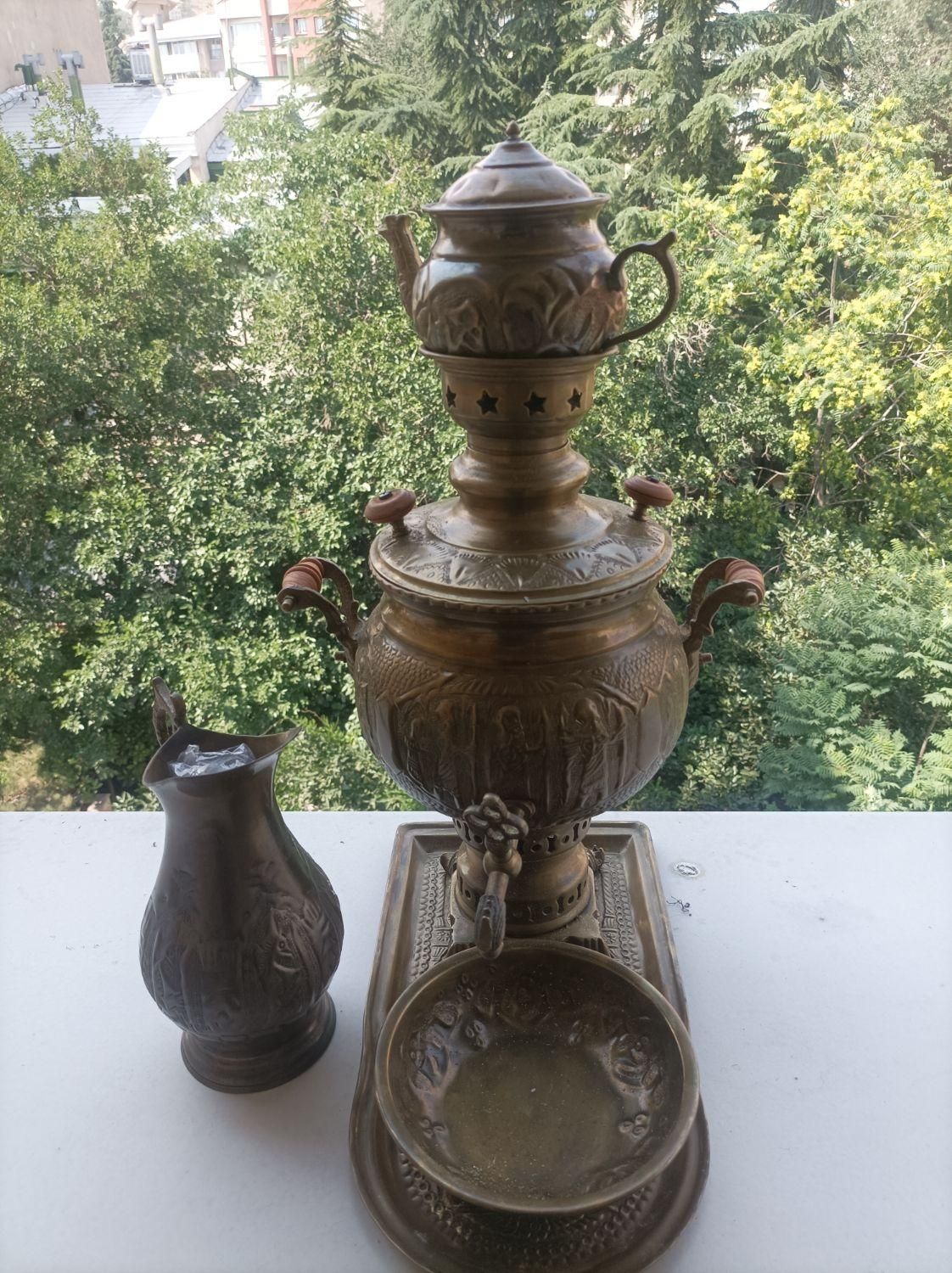 سماور ذغالی با پارچ|صنایع دستی و سایر لوازم تزئینی|تهران, جماران (نیاوران)|دیوار