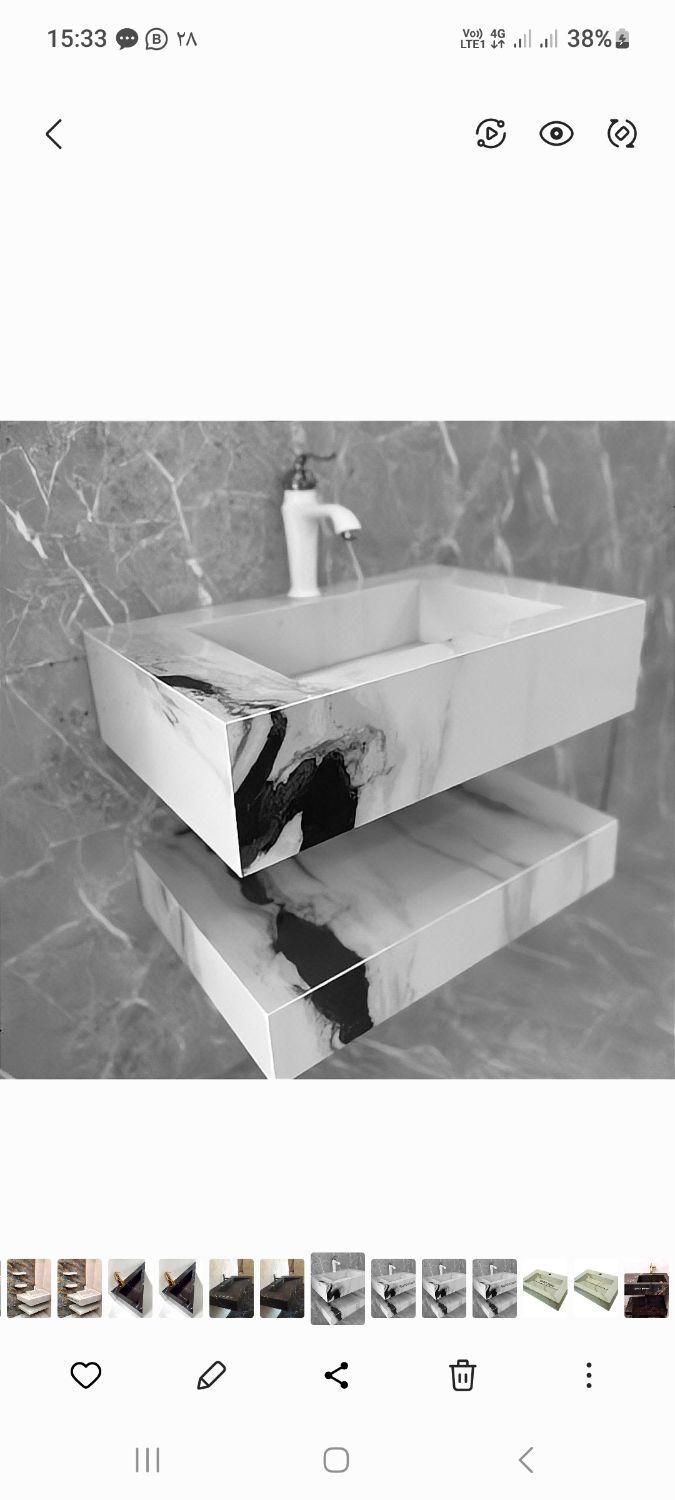 روشویی پرسلان طرح سنگی|لوازم سرویس بهداشتی|چهارباغ, |دیوار